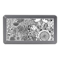 Floral Jungle Black And White Memory Card Reader (mini) by okhismakingart