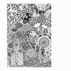 Floral Jungle Black And White Small Garden Flag (two Sides) by okhismakingart