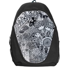 Floral Jungle Black And White Backpack Bag by okhismakingart