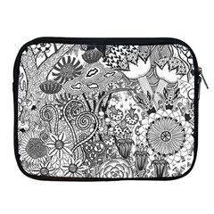 Floral Jungle Black And White Apple Ipad 2/3/4 Zipper Cases by okhismakingart