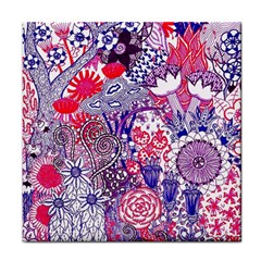 Floral Jungle Purple Face Towel