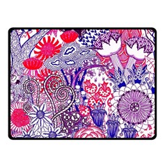 Floral Jungle Purple Fleece Blanket (small) by okhismakingart