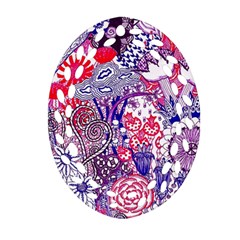 Floral Jungle Purple Oval Filigree Ornament (Two Sides)