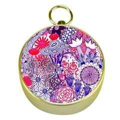 Floral Jungle Purple Gold Compasses