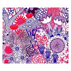 Floral Jungle Purple Double Sided Flano Blanket (Small) 