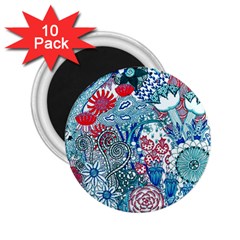 Floral Jungle Blue 2 25  Magnets (10 Pack)  by okhismakingart