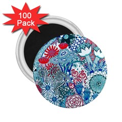 Floral Jungle Blue 2 25  Magnets (100 Pack)  by okhismakingart