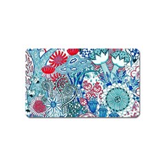 Floral Jungle Blue Magnet (name Card) by okhismakingart