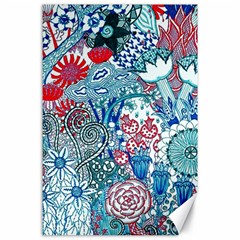 Floral Jungle Blue Canvas 24  X 36  by okhismakingart