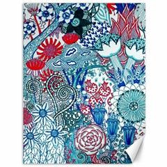 Floral Jungle Blue Canvas 36  X 48  by okhismakingart