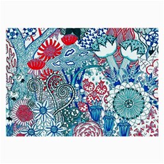 Floral Jungle Blue Large Glasses Cloth (2-side) by okhismakingart