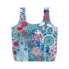 Floral Jungle Blue Full Print Recycle Bag (m) by okhismakingart