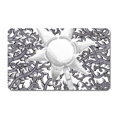 Geometric Flower And Vines 01 Magnet (rectangular) by okhismakingart