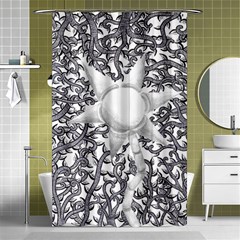 Geometric Flower And Vines 01 Shower Curtain 48  X 72  (small)  by okhismakingart