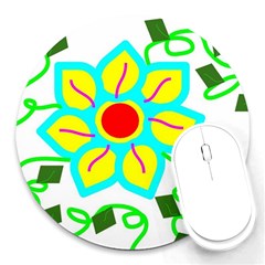 Digital Flower Round Mousepads by okhismakingart