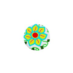 Digital Flower 1  Mini Magnets by okhismakingart