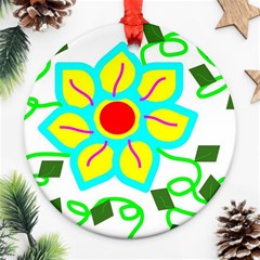 Digital Flower Ornament (round) by okhismakingart