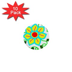 Digital Flower 1  Mini Buttons (10 Pack)  by okhismakingart