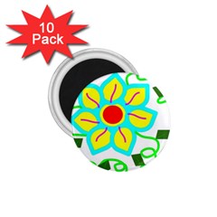 Digital Flower 1 75  Magnets (10 Pack)  by okhismakingart