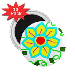 Digital Flower 2 25  Magnets (10 Pack)  by okhismakingart