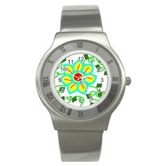 Digital Flower Stainless Steel Watch by okhismakingart