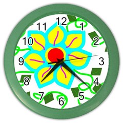 Digital Flower Color Wall Clock by okhismakingart