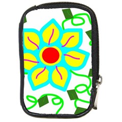 Digital Flower Compact Camera Leather Case by okhismakingart