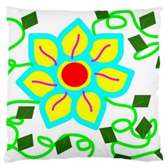 Digital Flower Large Cushion Case (two Sides) by okhismakingart