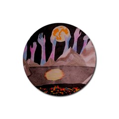 Angel s City Rubber Coaster (round)  by okhismakingart