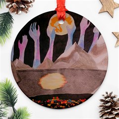 Angel s City Round Ornament (two Sides) by okhismakingart