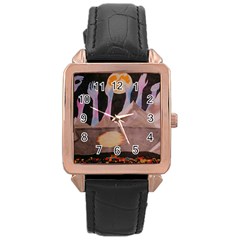 Angel s City Rose Gold Leather Watch  by okhismakingart