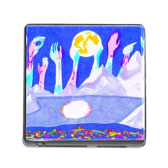 Angel s City In Blue Memory Card Reader (square 5 Slot) by okhismakingart