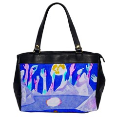 Angel s City In Blue Oversize Office Handbag by okhismakingart