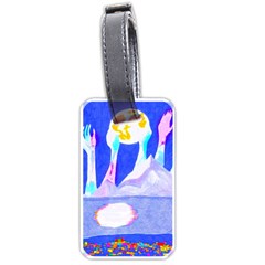 Angel s City In Blue Luggage Tags (one Side)  by okhismakingart