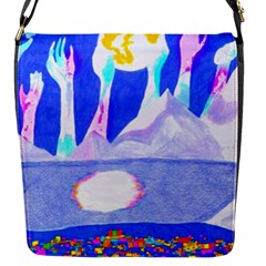 Angel s City In Blue Flap Closure Messenger Bag (s) by okhismakingart