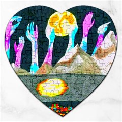 Angel s City Scanned Version Jigsaw Puzzle (heart) by okhismakingart