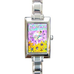 Artificial Substitution Rectangle Italian Charm Watch by okhismakingart