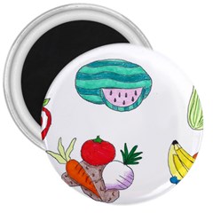 Fruits Veggies 3  Magnets by okhismakingart