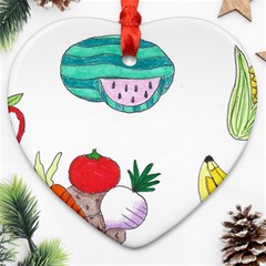 Fruits Veggies Ornament (heart) by okhismakingart