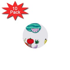 Fruits Veggies 1  Mini Buttons (10 Pack)  by okhismakingart