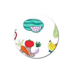 Fruits Veggies Magnet 3  (round) by okhismakingart