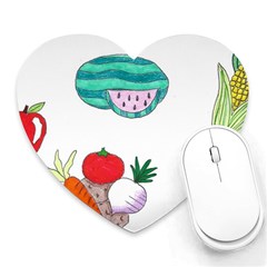 Fruits Veggies Heart Mousepads by okhismakingart