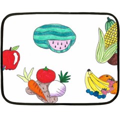 Fruits Veggies Fleece Blanket (mini) by okhismakingart