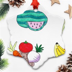 Fruits Veggies Snowflake Ornament (two Sides) by okhismakingart