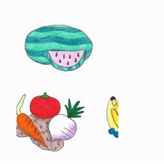 Fruits Veggies Small Garden Flag (two Sides) by okhismakingart