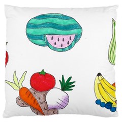 Fruits Veggies Large Cushion Case (one Side) by okhismakingart