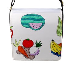 Fruits Veggies Flap Closure Messenger Bag (l) by okhismakingart