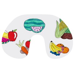 Fruits Veggies Travel Neck Pillows by okhismakingart