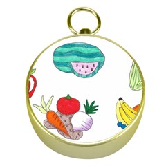 Fruits Veggies Gold Compasses by okhismakingart