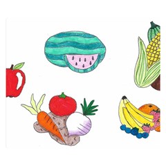 Fruits Veggies Double Sided Flano Blanket (small)  by okhismakingart